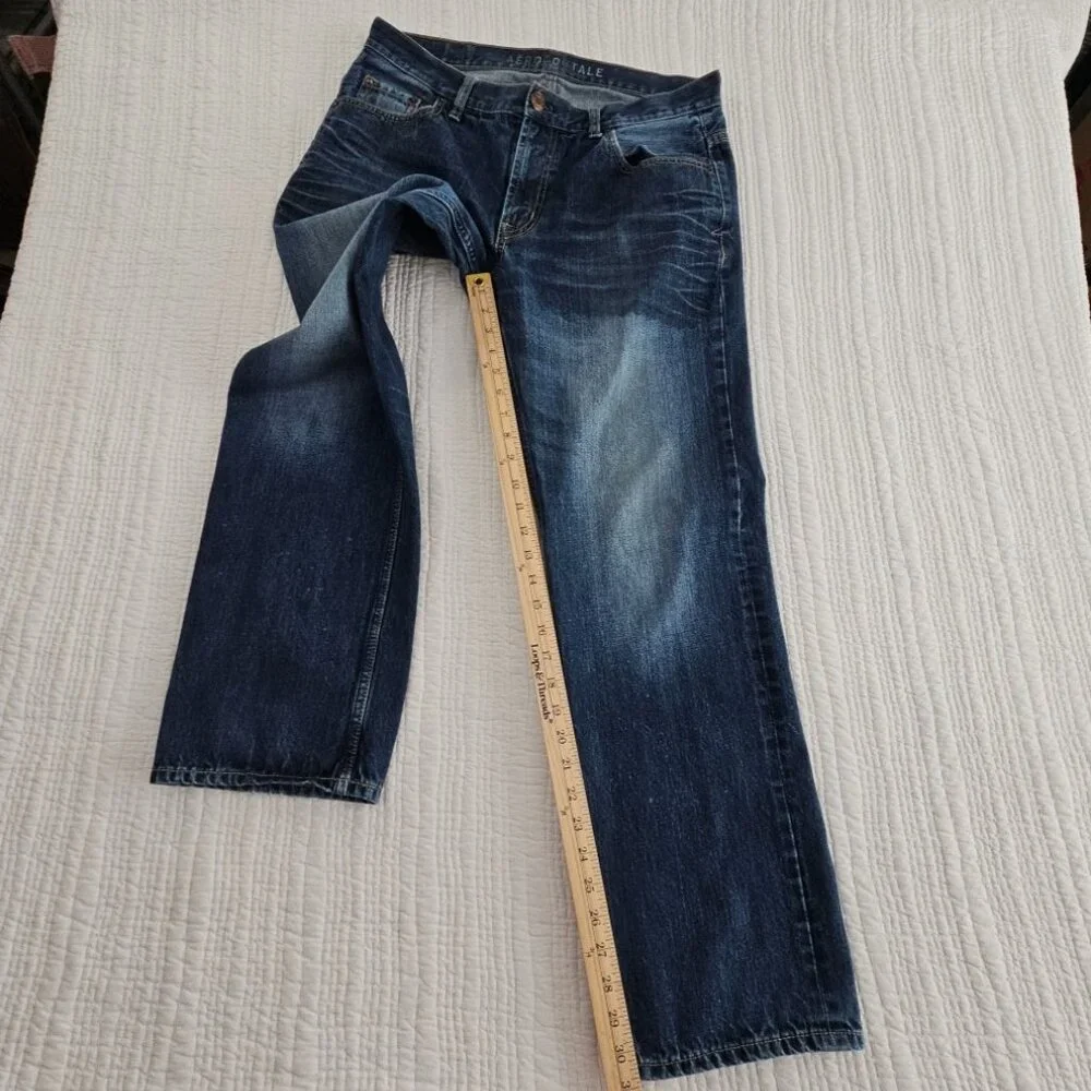 Aeropostale Jeans Men's 34x32 Med Wash Straight Leg LXPZCH24 Classic 100% Cotton